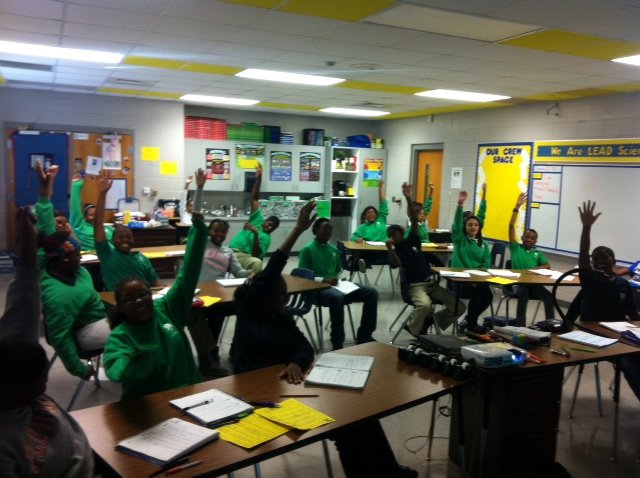 Students learning together in a classroom